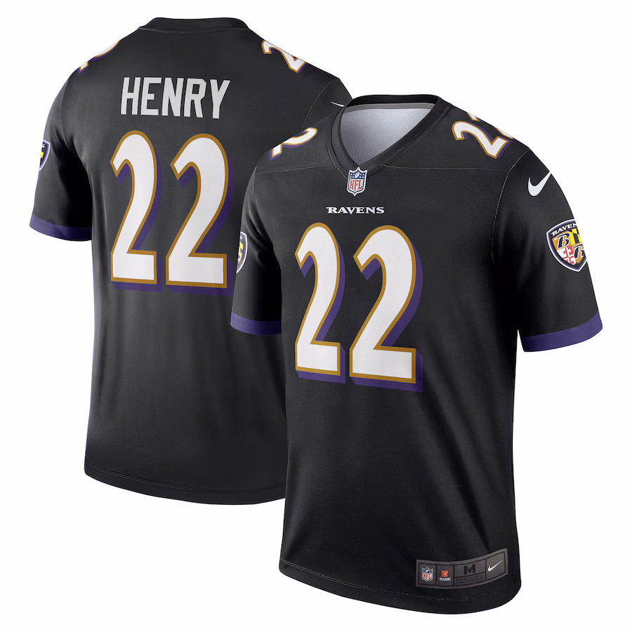 Men's Baltimore Ravens Derrick Henry Nike Black Alternate Legend Jersey - Puhuasuan