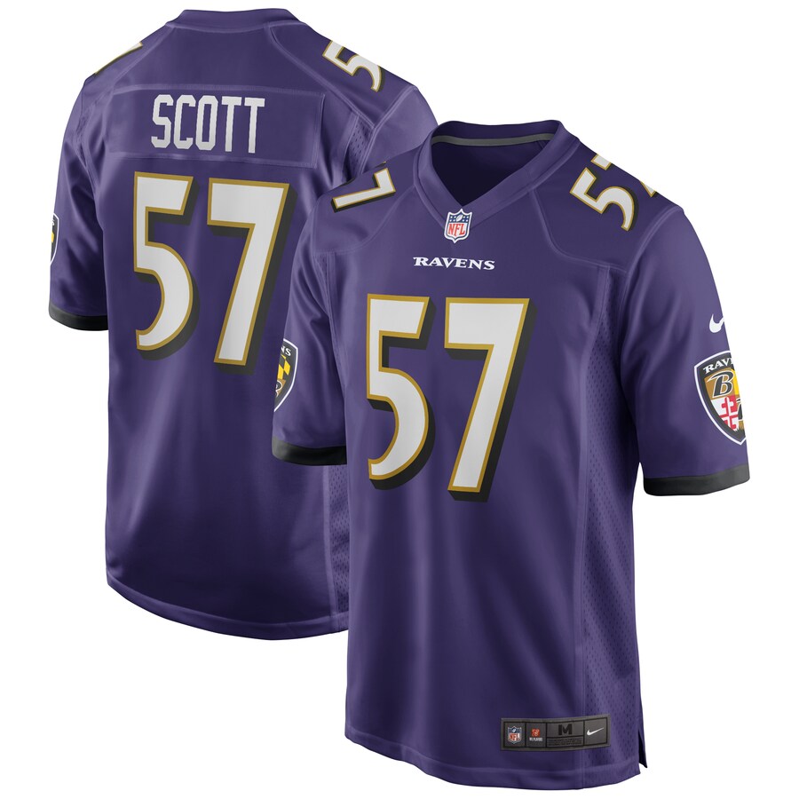 Men's Baltimore Ravens Bart Scott Nike Purple Game Retired Player Jersey - Puhuasuan