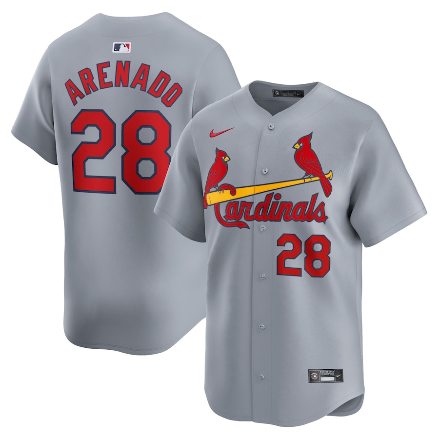 Men's St. Louis Cardinals Nolan Arenado Nike Gray Away Limited Player Jersey - Puhuasuan