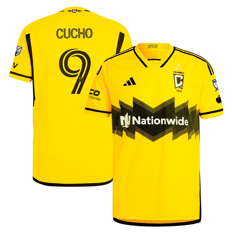 Men's Columbus Crew Cucho Hernández adidas Yellow 2024 The Home Kit Authentic Player Jersey - Puhuasuan