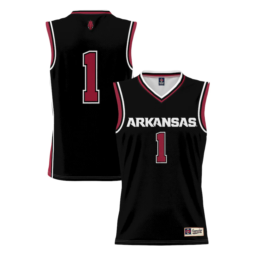 #1 Arkansas Razorbacks GameDay Greats Lightweight Basketball Jersey - Black - Puhuasuan