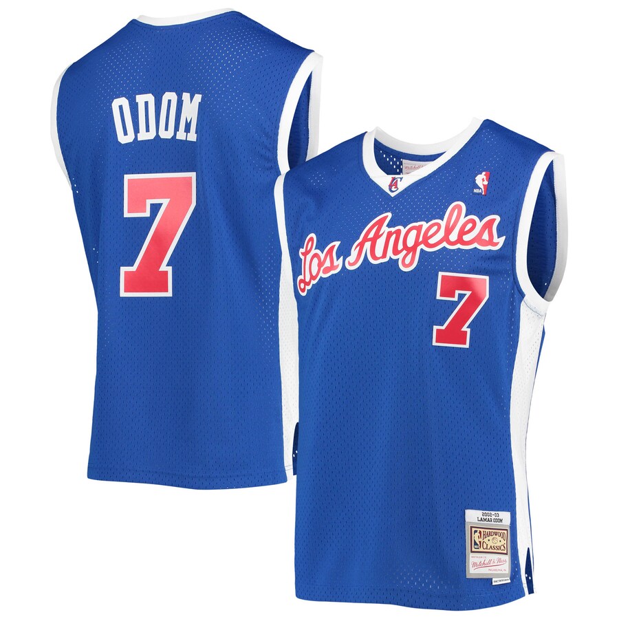 Men's LA Clippers Lamar Odom Mitchell & Ness Royal 2001/02 Hardwood Classics Swingman Jersey - Puhuasuan