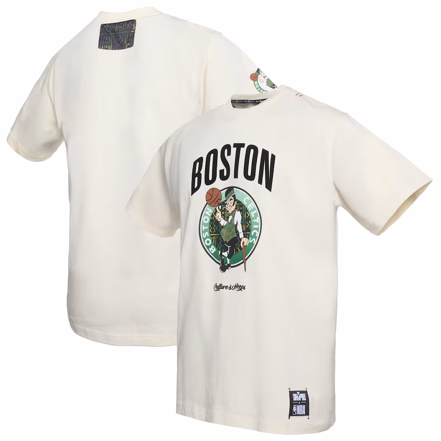 Men's Boston Celtics  NBA x Two Hype Cream Culture & Hoops Collection Premium T-Shirt - Puhuasuan