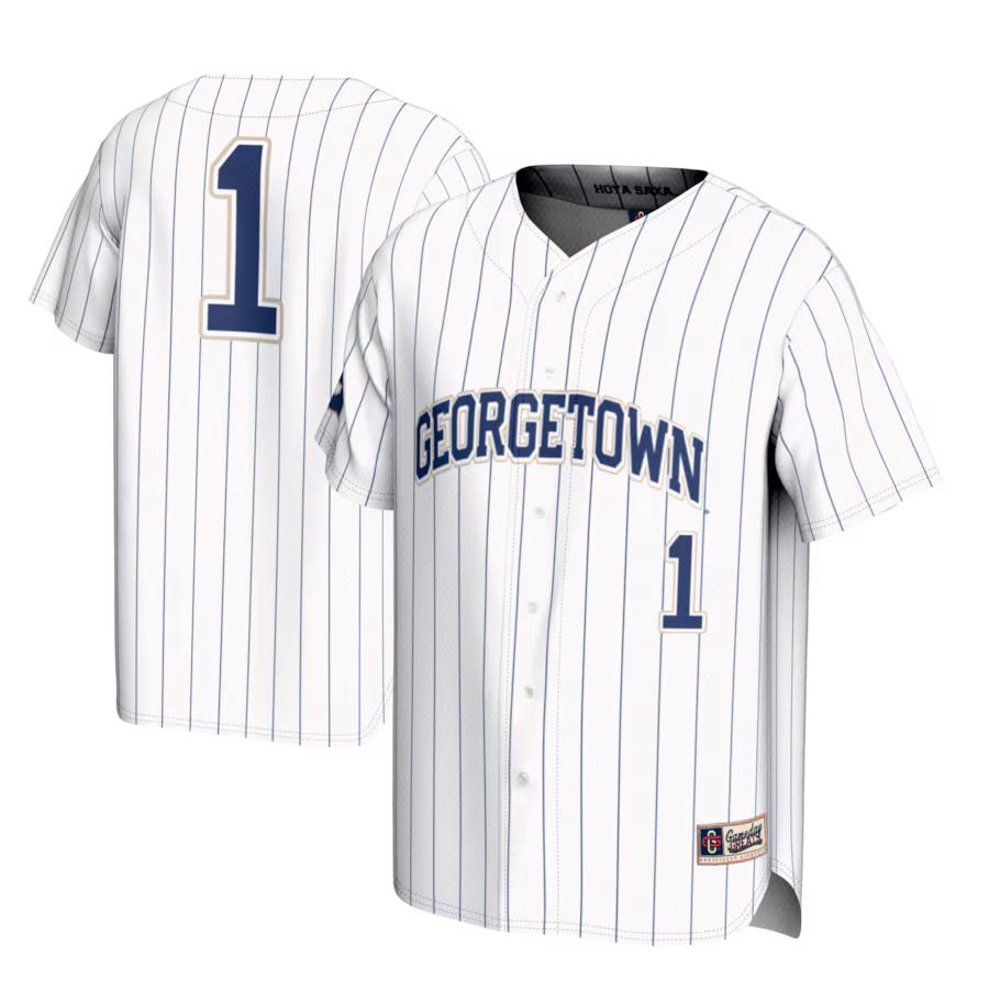 #1 Georgetown Hoyas GameDay Greats Youth Lightweight Baseball Fashion Jersey - White - Puhuasuan