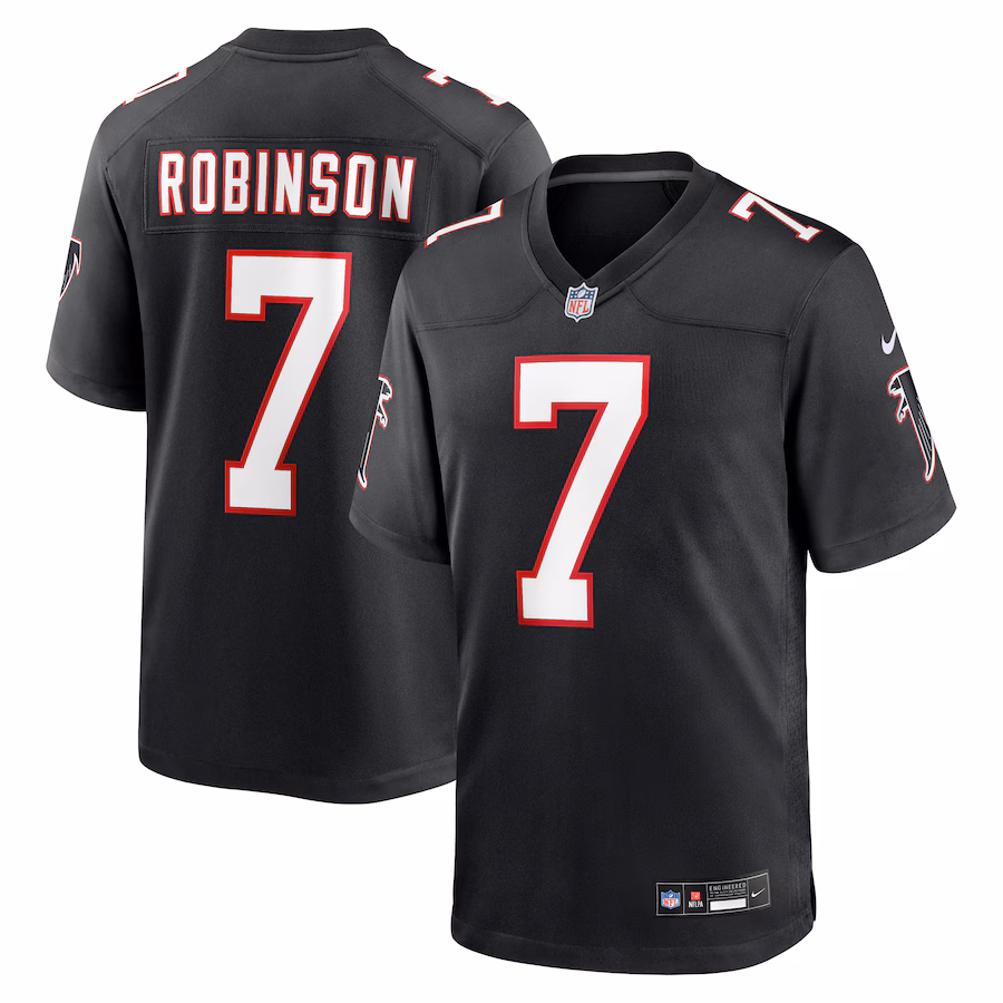Men's Atlanta Falcons Bijan Robinson Nike Black Throwback Game Jersey - Puhuasuan