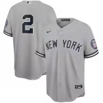 Men's New York Yankees Derek Jeter Nike Gray 2020 Hall of Fame Induction Replica Jersey - Puhuasuan