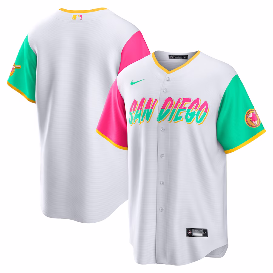 Men's San Diego Padres Nike White City Connect Replica Team Jersey - Puhuasuan