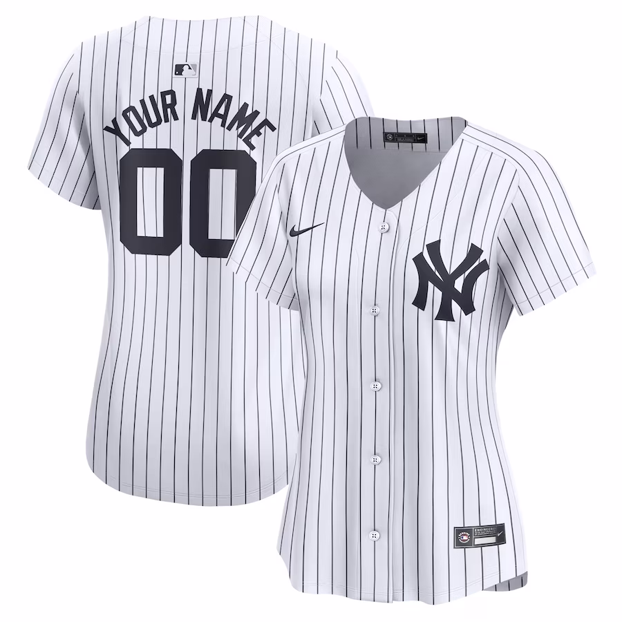Women's New York Yankees Nike White Home Limited Custom Jersey - Puhuasuan