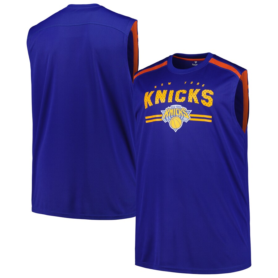 Men's New York Knicks Fanatics Blue Big & Tall Birdseye Muscle Tank Top - Puhuasuan
