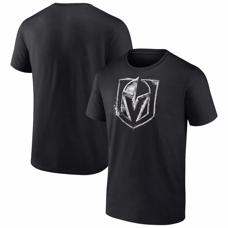 Men's Vegas Golden Knights Black Iced Out T-Shirt - Puhuasuan