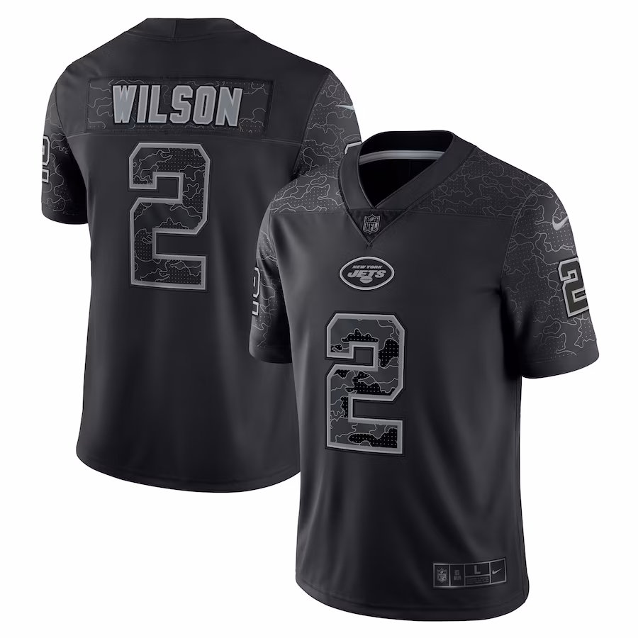 Men's New York Jets Zach Wilson Nike Black RFLCTV Limited Jersey - Puhuasuan
