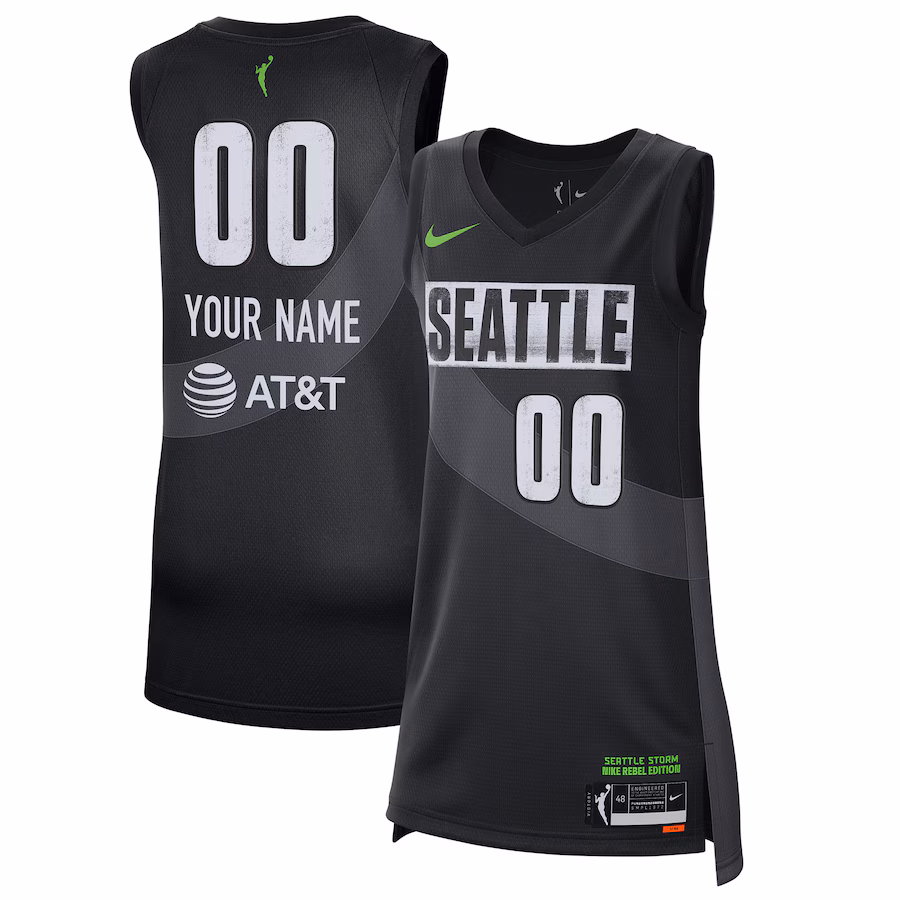 Unisex Seattle Storm Nike Black 2021 Rebel Edition Victory Custom Jersey - Puhuasuan