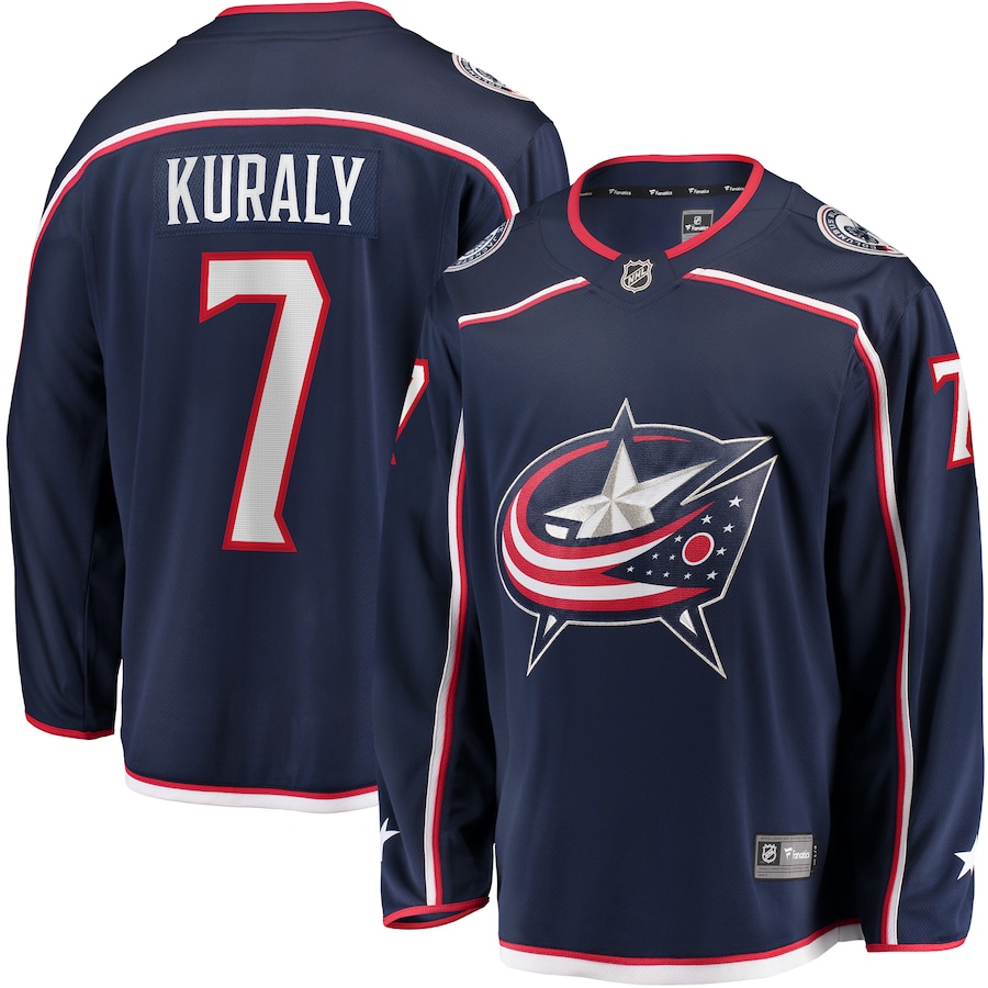 Men's Columbus Blue Jackets Sean Kuraly Fanatics Navy Home Breakaway Player Jersey - Puhuasuan