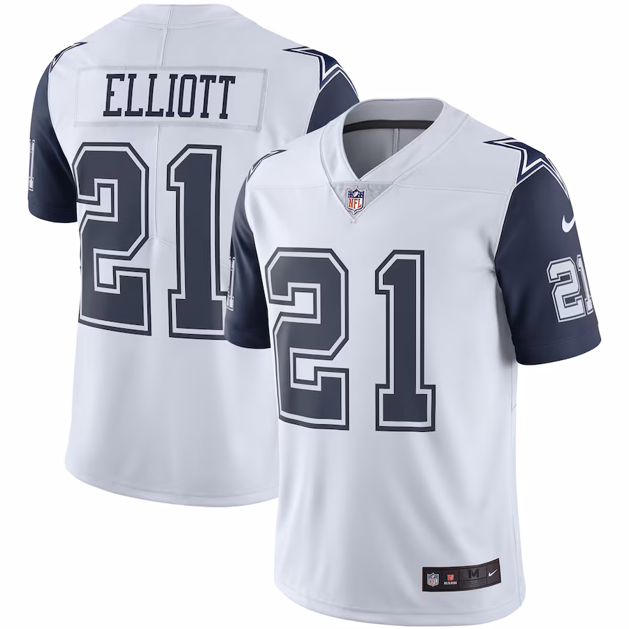 Men's Dallas Cowboys Ezekiel Elliott White Nike Color Rush Vapor Limited Jersey - Puhuasuan