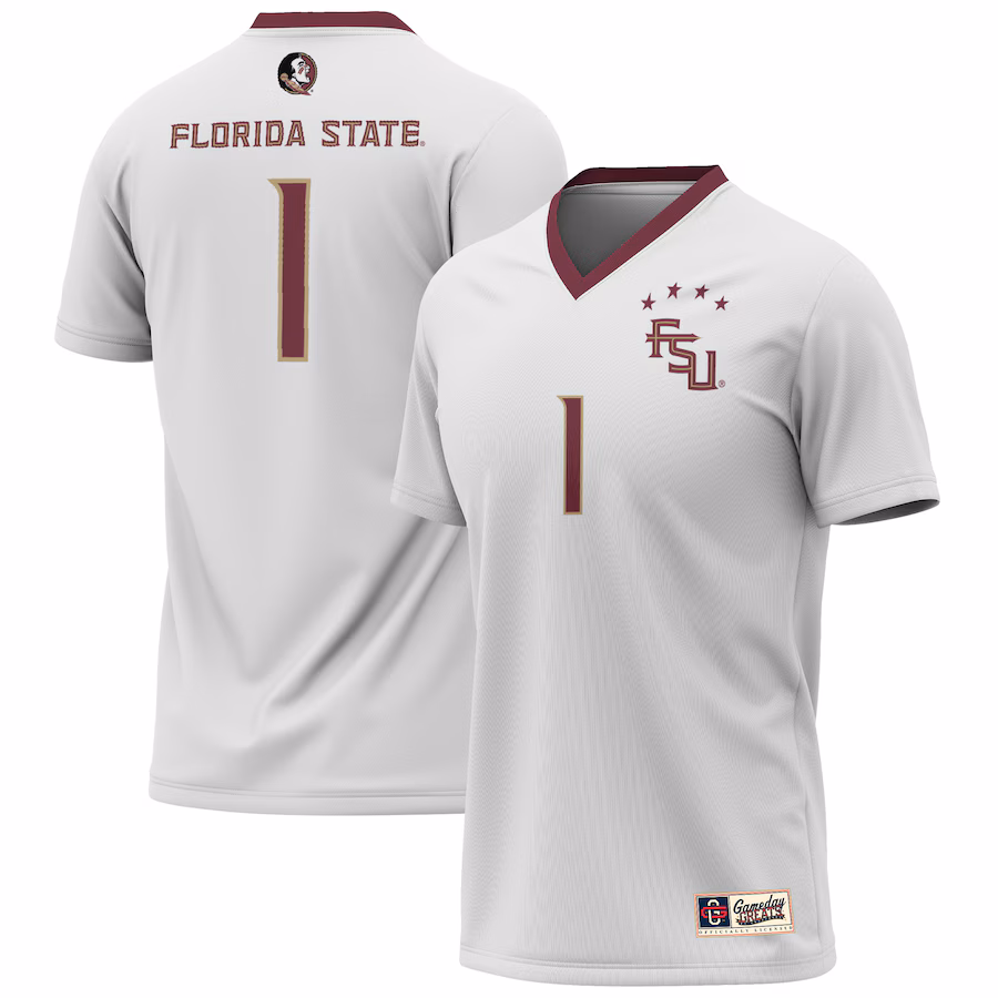 Florida State Seminoles GameDay Greats Youth 2023 NCAA Women's Soccer National Champions Four-Star Fashion Jersey �?White - Puhuasuan