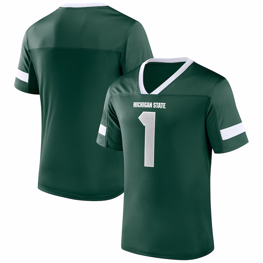 #1 Michigan State Spartans Fanatics Branded Kickoff Winner Replica Jersey - Green - Puhuasuan