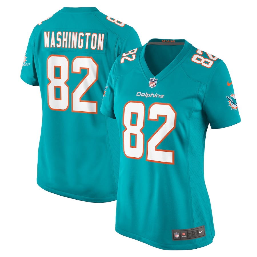 Women's Miami Dolphins Tahj Washington Nike Aqua Game Jersey - Puhuasuan