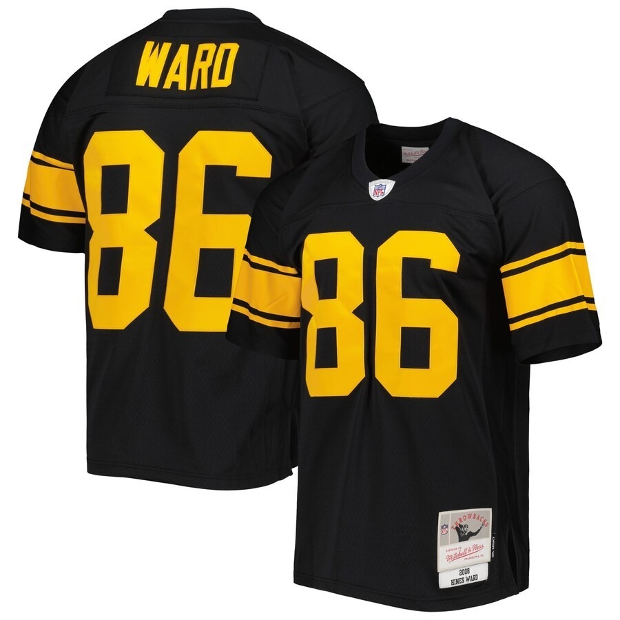 Men's Pittsburgh Steelers Hines Ward Mitchell & Ness Black Legacy Replica Jersey - Puhuasuan