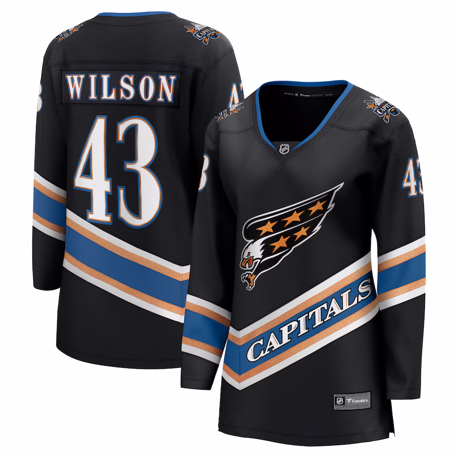 Women's Washington Capitals Tom Wilson Fanatics Black Alternate 50th Anniversary Premier Breakaway Player Jersey - Puhuasuan