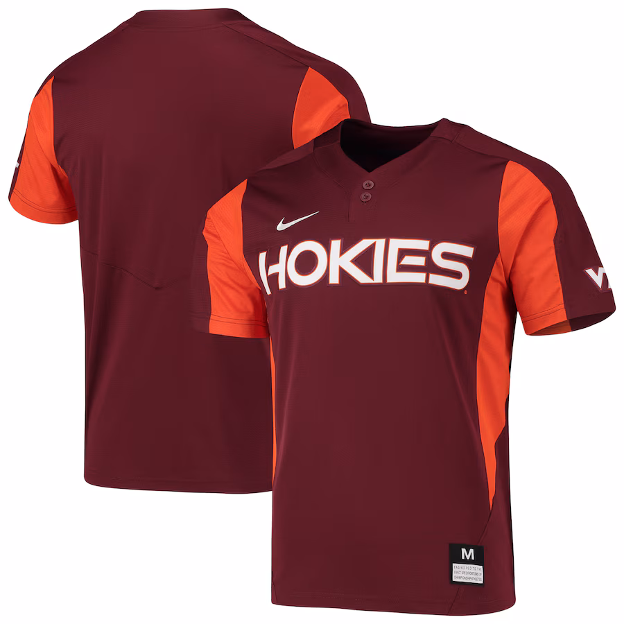 Men's Nike Maroon Virginia Tech Hokies 2-Button Replica Baseball Jersey - Puhuasuan