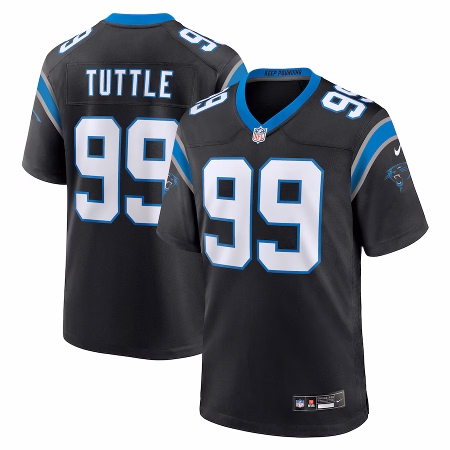 Men's Carolina Panthers Shy Tuttle Nike Black Game Player Jersey - Puhuasuan