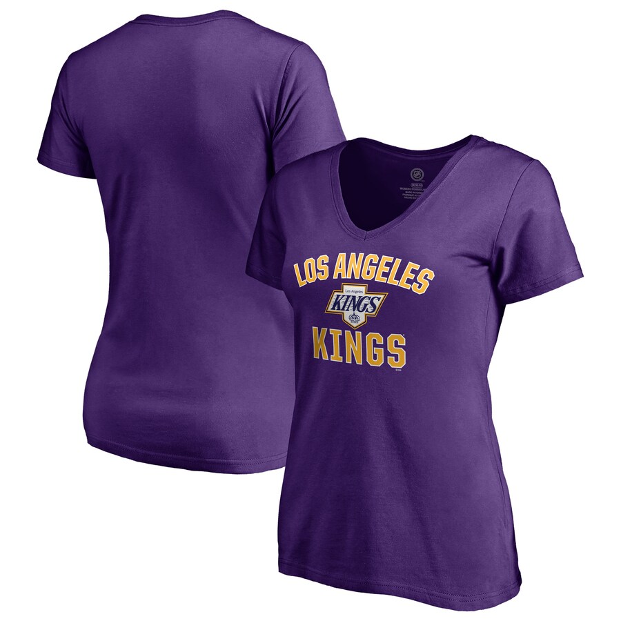 Women's Los Angeles Kings Purple Special Edition Victory Arch V-Neck T-Shirt - Puhuasuan