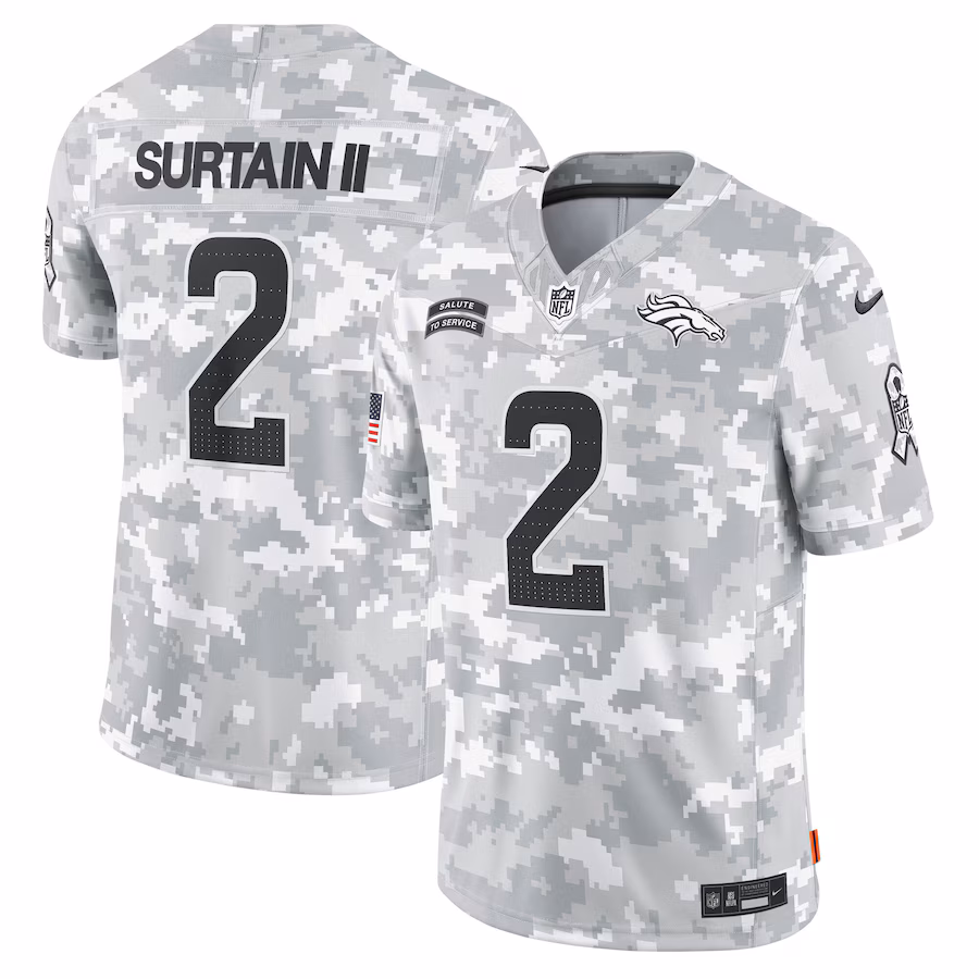 Men's Denver Broncos Patrick Surtain II Nike Arctic Camo 2024 Salute to Service Limited Jersey - Puhuasuan