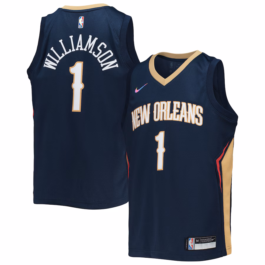 Youth New Orleans Pelicans Zion Williamson Nike Navy 2021/22 Diamond Swingman Jersey - Icon Edition - Puhuasuan