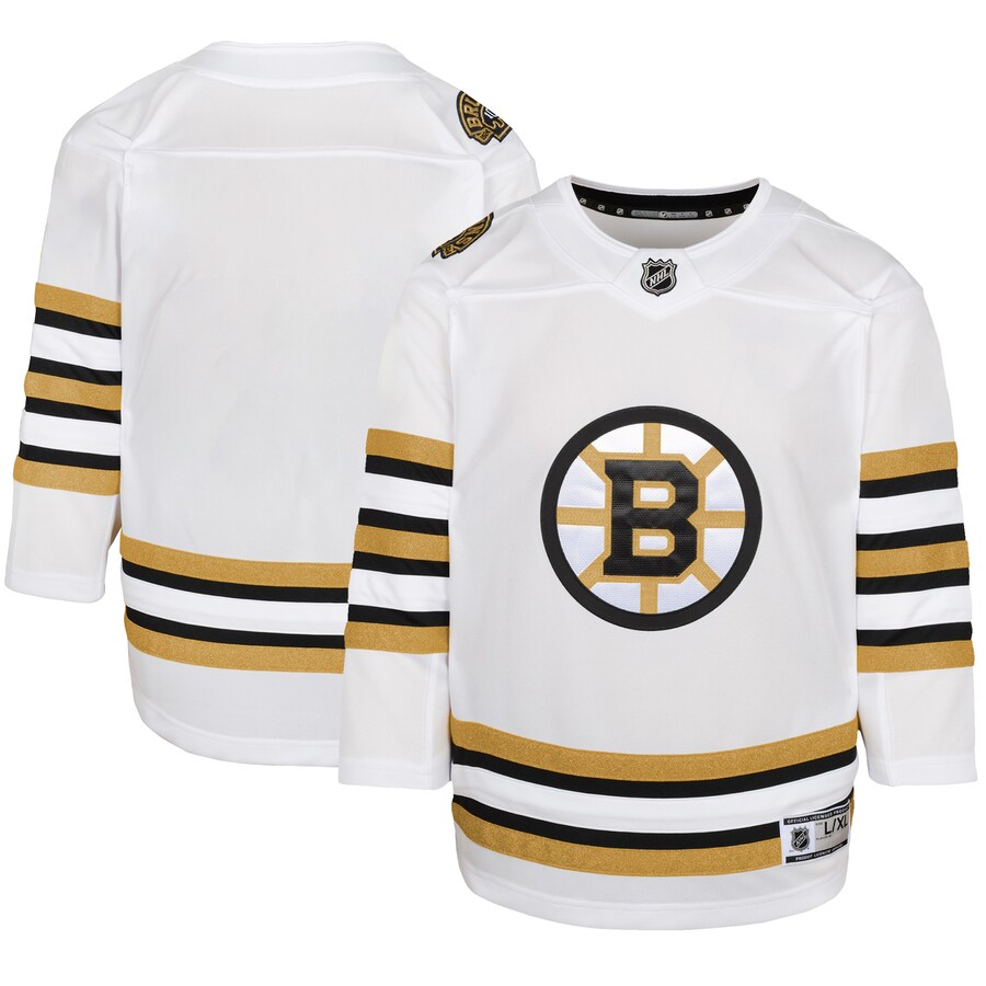 Youth Boston Bruins  White 100th Anniversary Premier Jersey - Puhuasuan