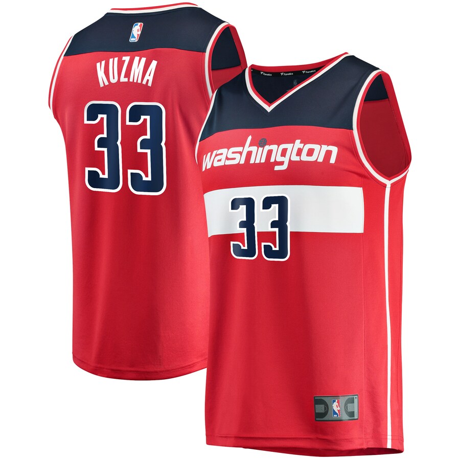 Men's Washington Wizards Kyle Kuzma Fanatics Red Fast Break Replica Jersey - Icon Edition - Puhuasuan