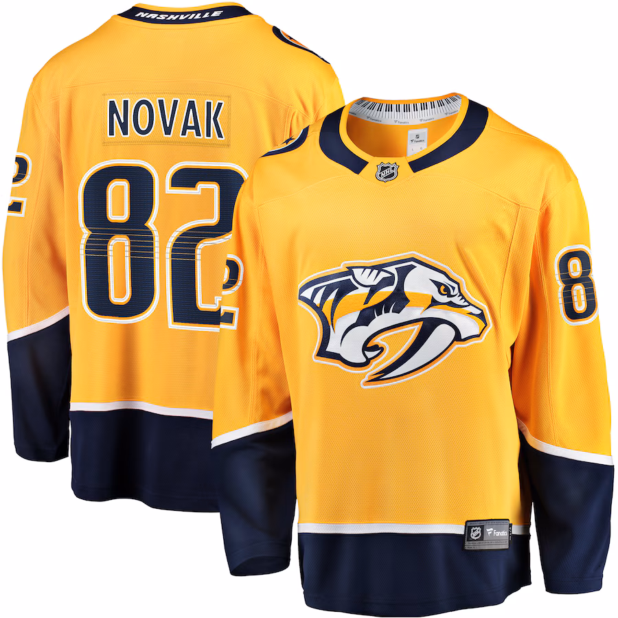 Men's Nashville Predators Tommy Novak Fanatics Gold Home Breakaway Jersey - Puhuasuan