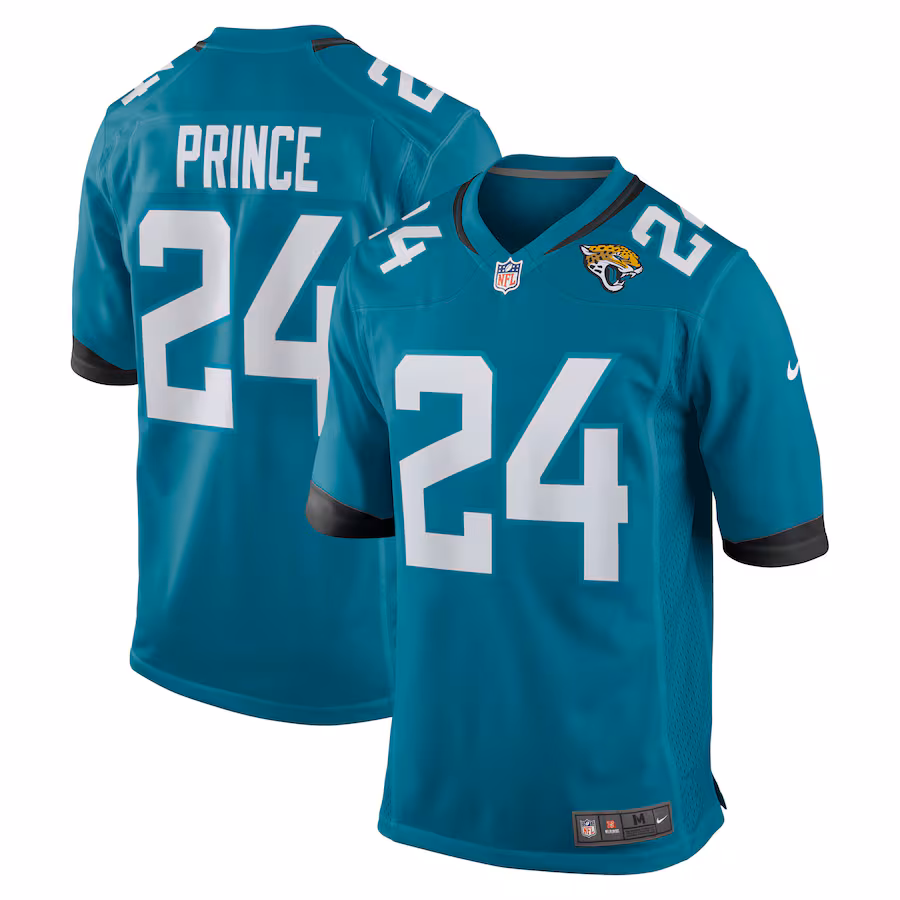 Men's Jacksonville Jaguars De’Antre Prince Nike Teal Team Game Jersey - Puhuasuan