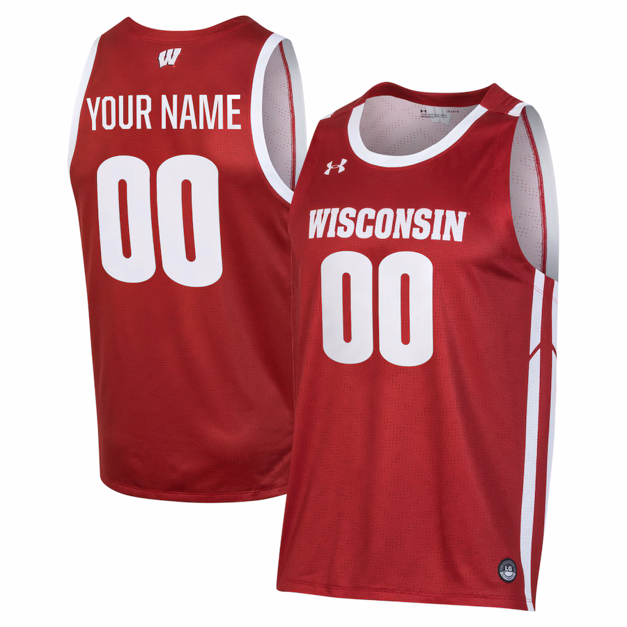 Wisconsin Badgers Under Armour Custom Alternate Basketball Jersey - Red - Puhuasuan