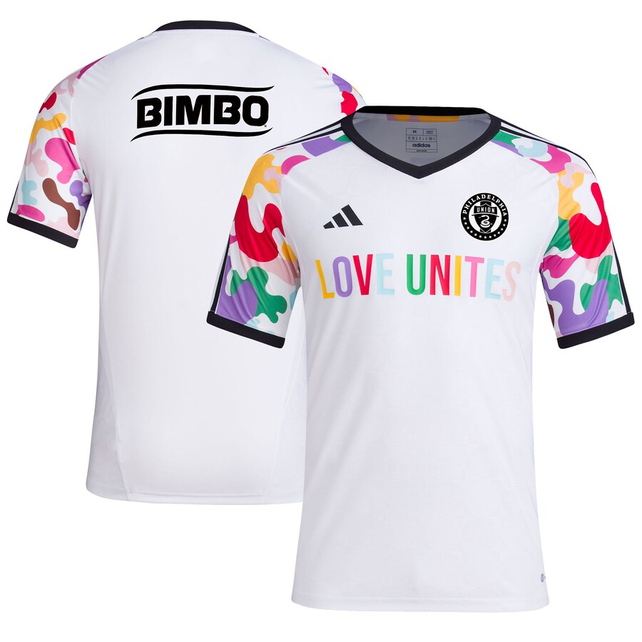 Men's Philadelphia Union  adidas White 2023 Pride Pre-Match Top - Puhuasuan