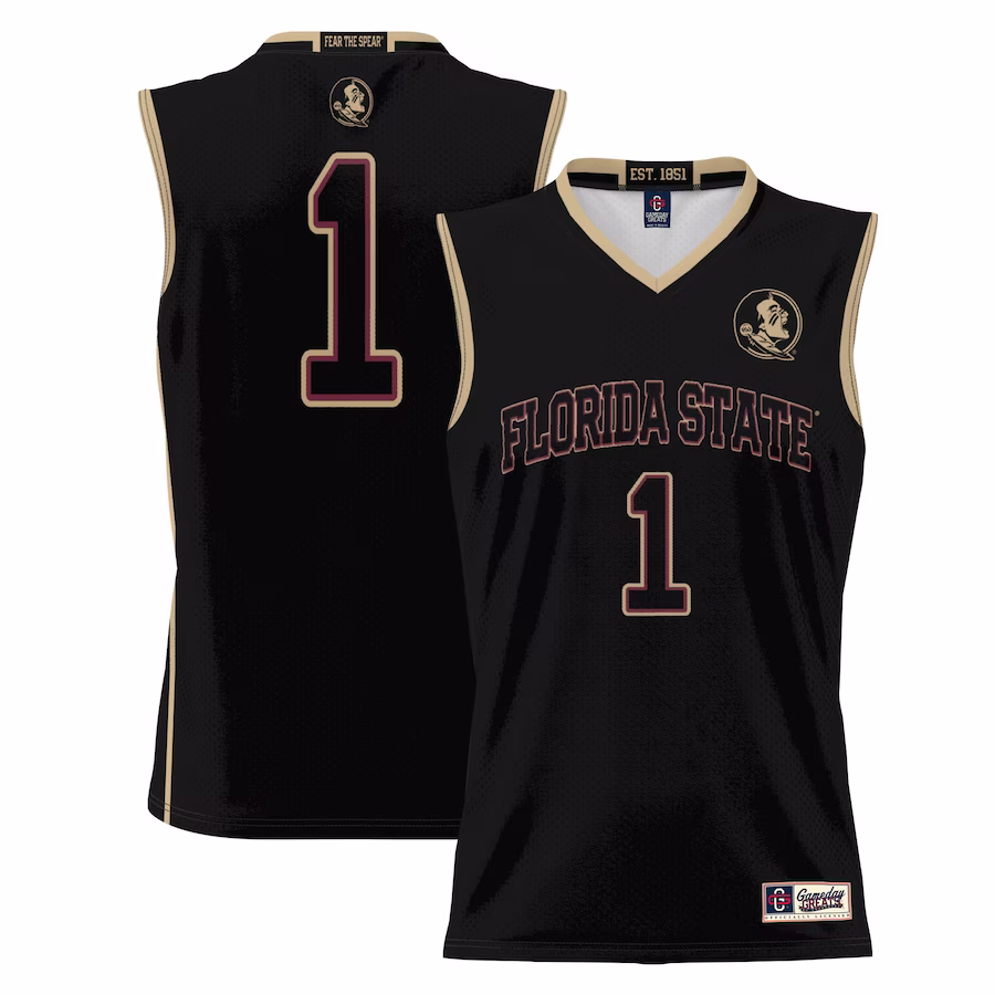 #1 Florida State Seminoles GameDay Greats Youth Lightweight Basketball Jersey - Black - Puhuasuan