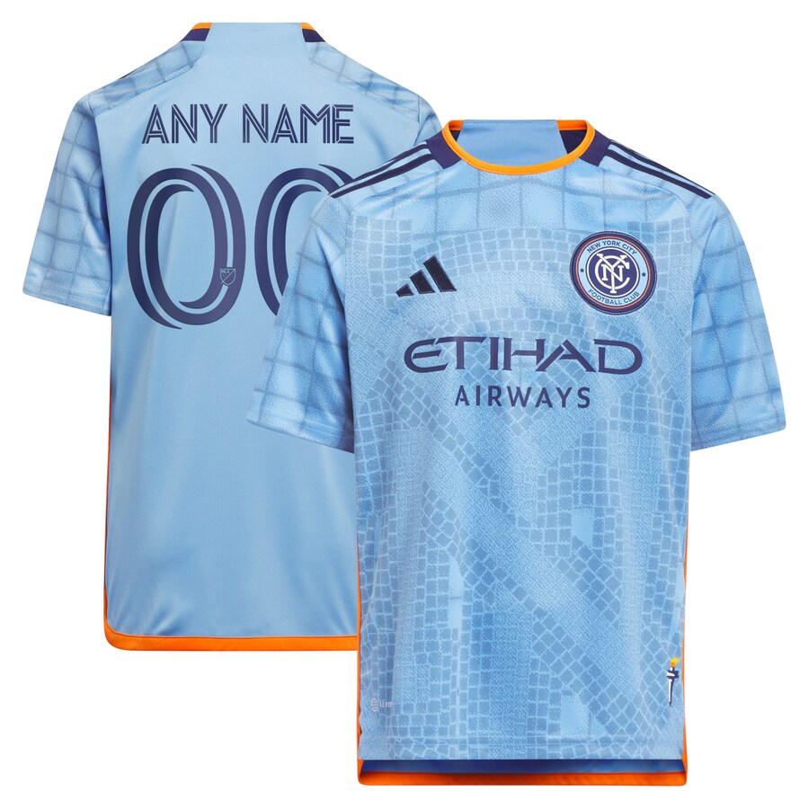 Youth New York City FC adidas Light Blue 2023 The Interboro Kit Replica Custom Jersey - Puhuasuan