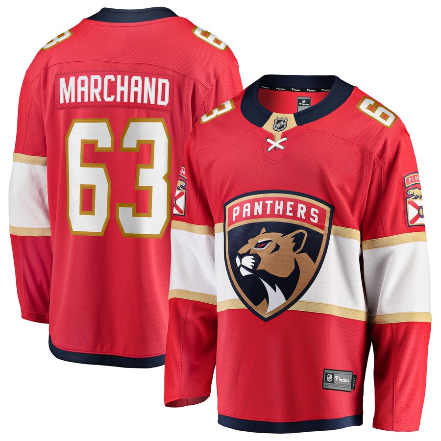 Men's Florida Panthers Brad Marchand Fanatics Red Home Breakaway Jersey - Puhuasuan