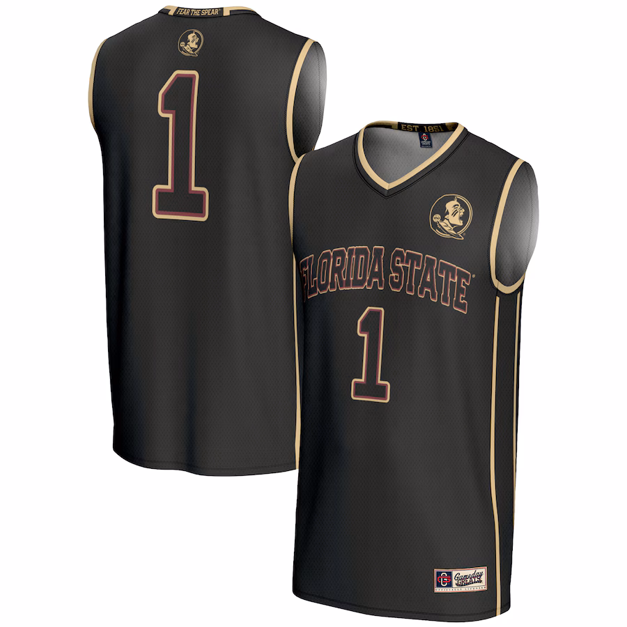 Male GameDay Greats #1  Black Florida State Seminoles  Lightweight Basketball Jersey - Puhuasuan