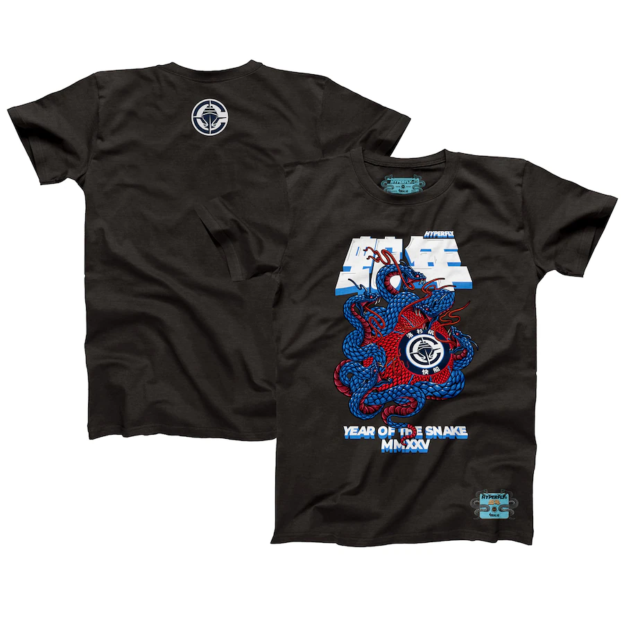 Unisex LA Clippers NBALab x Hyperfly Heather Black Year of the Snake Lunar New Year Collection T-Shirt - Puhuasuan