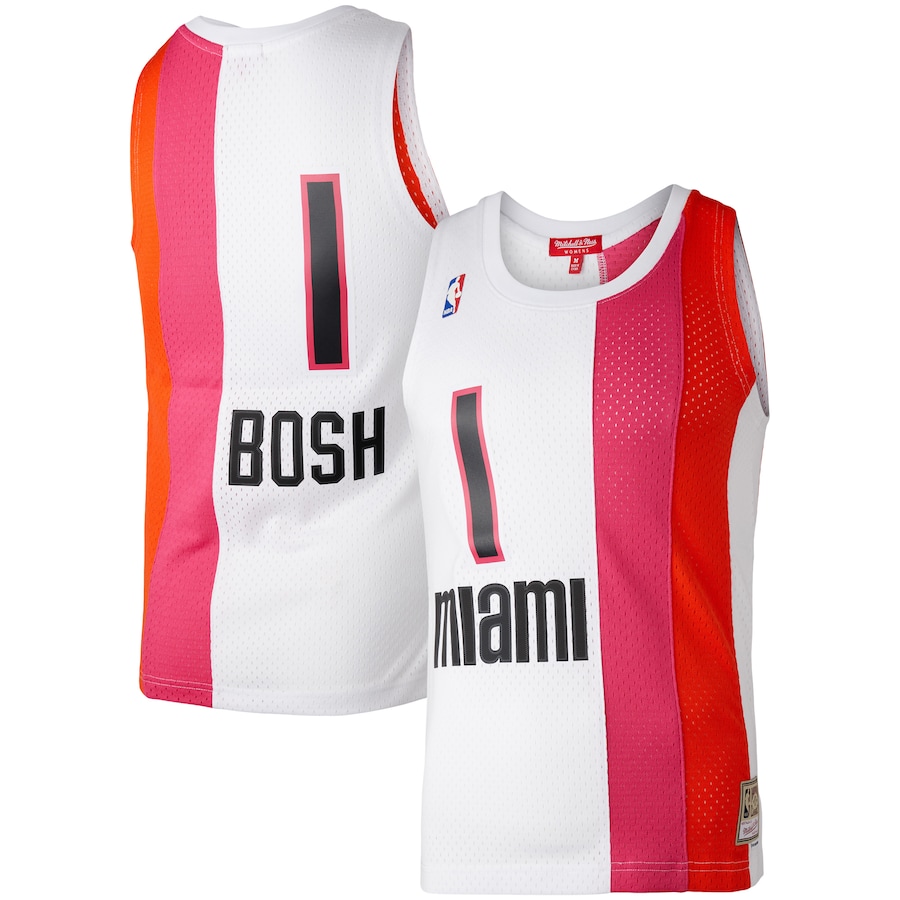Women's Miami Heat Chris Bosh Mitchell & Ness White Hardwood Classics 2011/12 Swingman Jersey - Puhuasuan