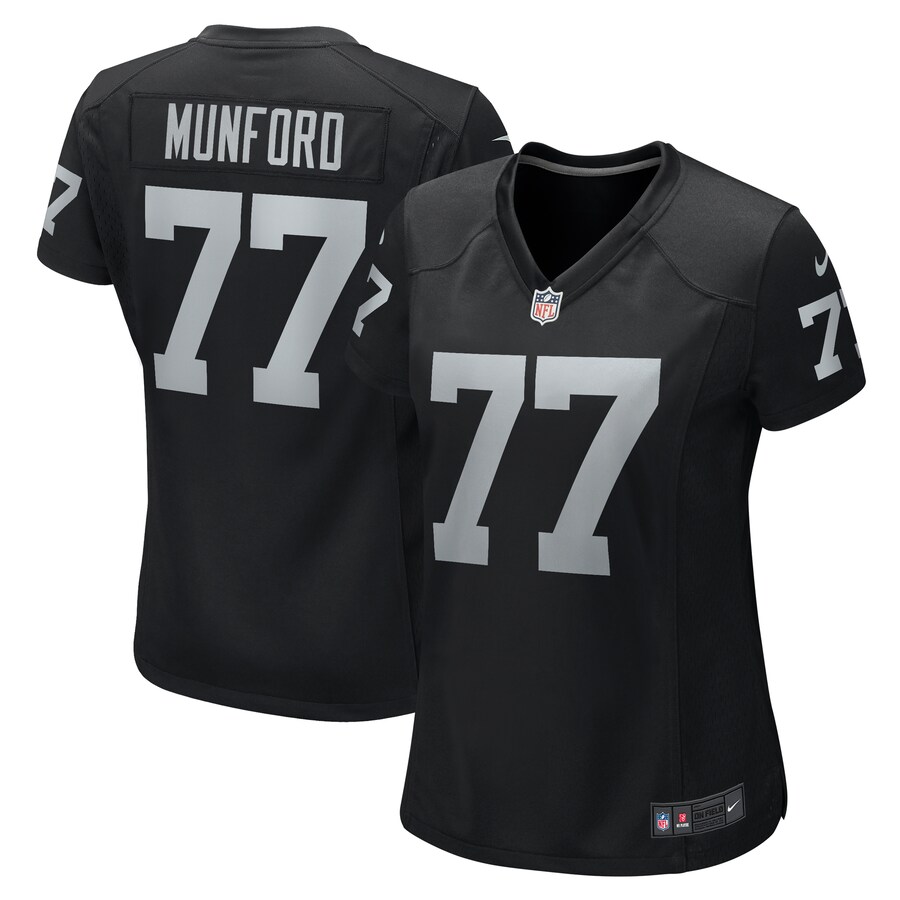 Women's Las Vegas Raiders Thayer Munford Jr. Nike  Black Team Game Jersey - Puhuasuan