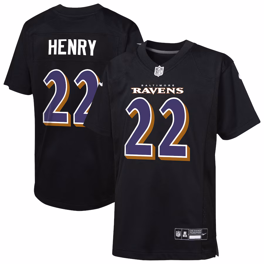 Youth Baltimore Ravens Derrick Henry Nike Carbon Black Fashion Game Jersey - Puhuasuan