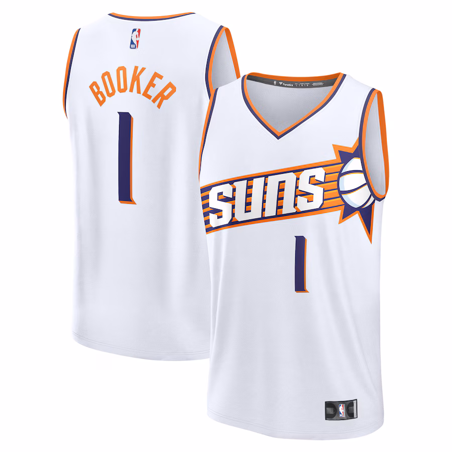 Youth Phoenix Suns Devin Booker Fanatics White Fast Break Replica Player Jersey - Association Edition - Puhuasuan