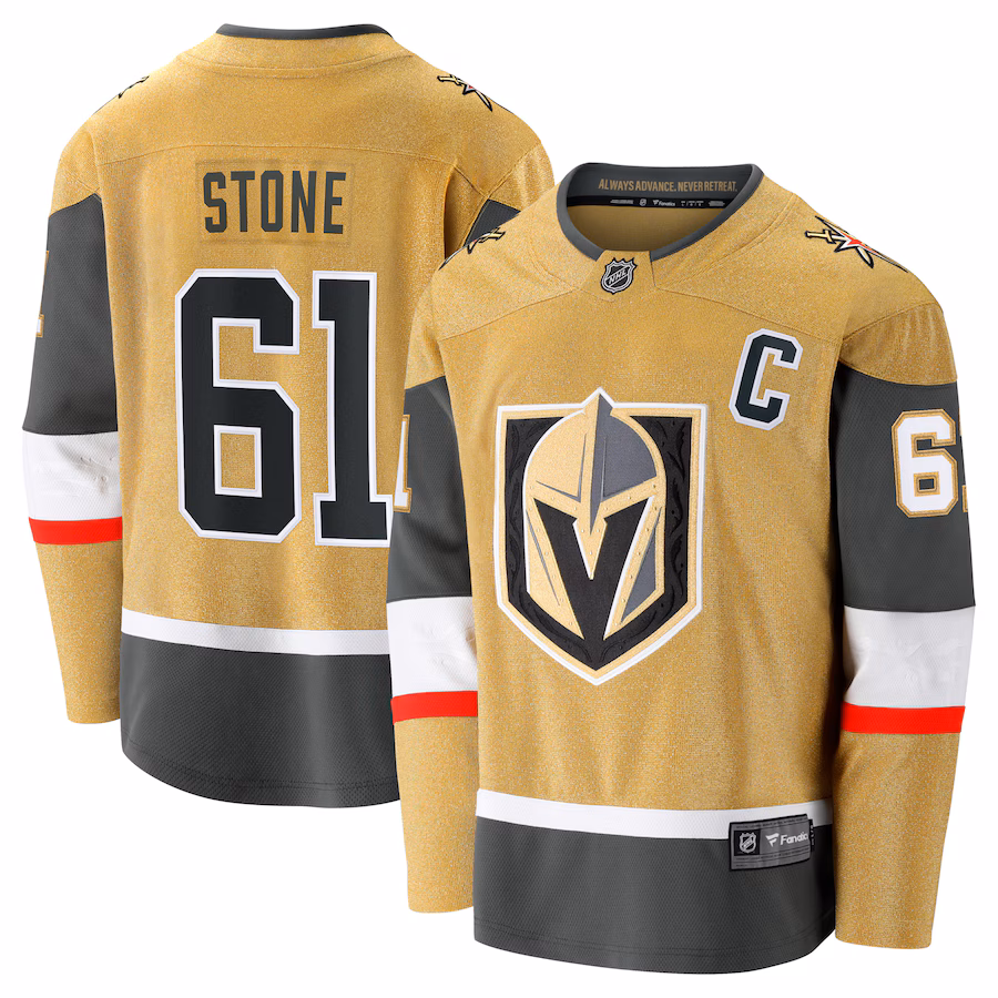 Men's Vegas Golden Knights Mark Stone Fanatics Gold Home Breakaway Jersey - Puhuasuan