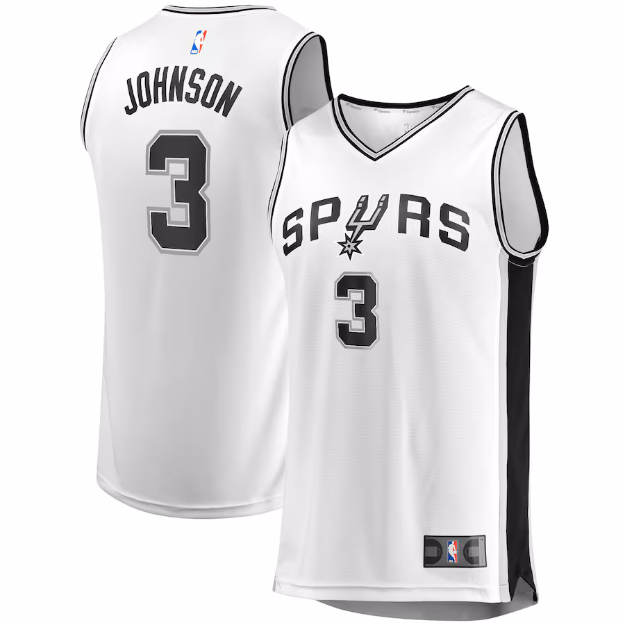 Youth San Antonio Spurs Keldon Johnson Fanatics White Fast Break Association Jersey - Puhuasuan