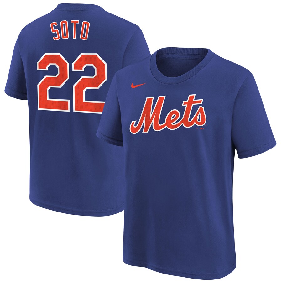 Youth New York Mets Juan Soto Nike Royal Name & Number T-Shirt - Puhuasuan