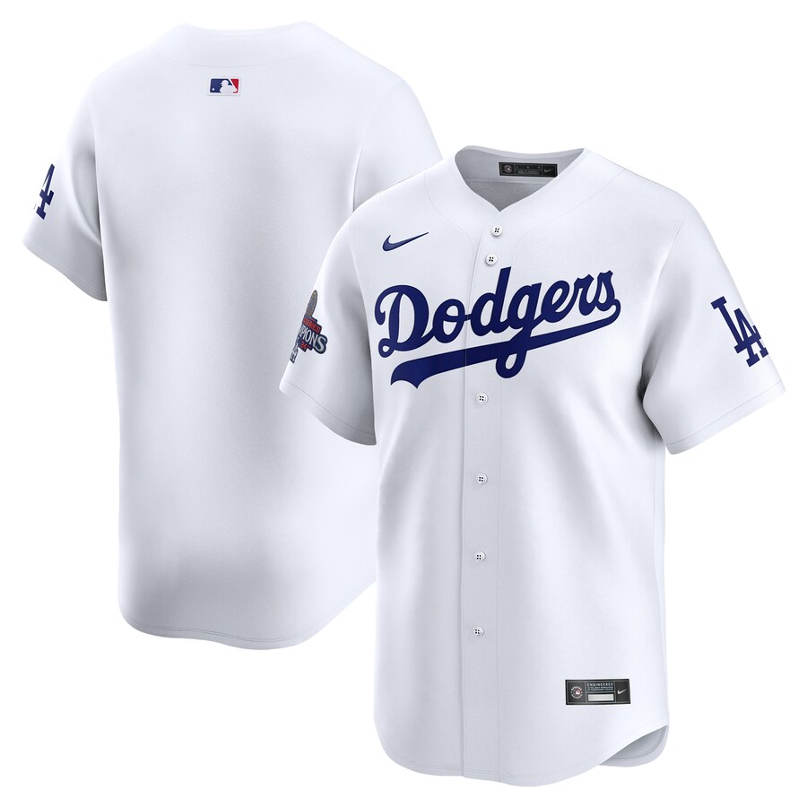 Men's Los Angeles Dodgers Nike White 2024 World Series Champions Home Limited Jersey - Puhuasuan