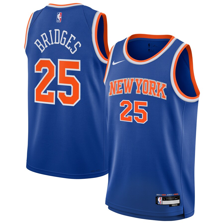 Youth New York Knicks Mikal Bridges Nike Blue Swingman Jersey - Icon Edition - Puhuasuan