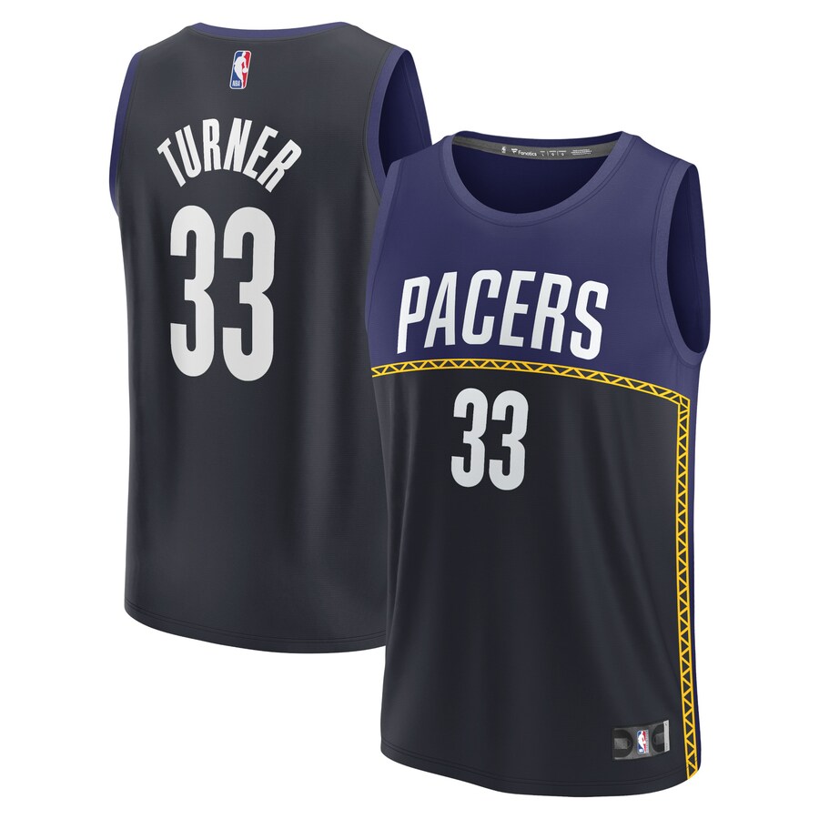 Men's Indiana Pacers Myles Turner Fanatics Blue Fastbreak Jersey - City Edition - Puhuasuan