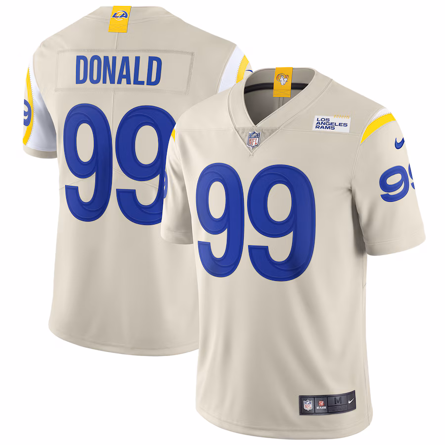 Men's Los Angeles Rams Aaron Donald Nike Bone Vapor Limited Jersey - Puhuasuan